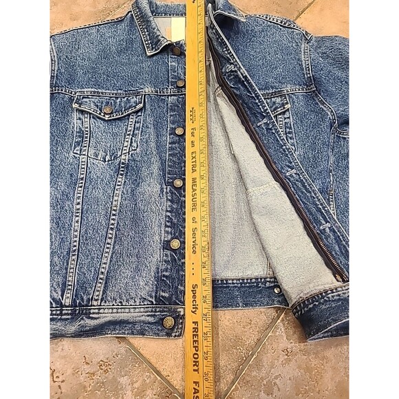 Rare Vtg Gap Denim Jacket Mens XL Zip Button Trucker Cotton Grunge Biker Retro - Picture 6 of 11